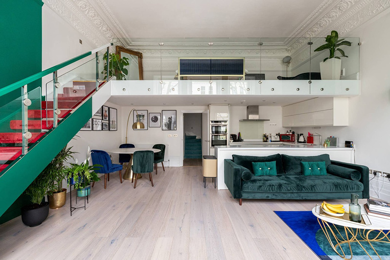 伦敦豪华乔治亚联排别墅里的艺术装饰大胆设计-4