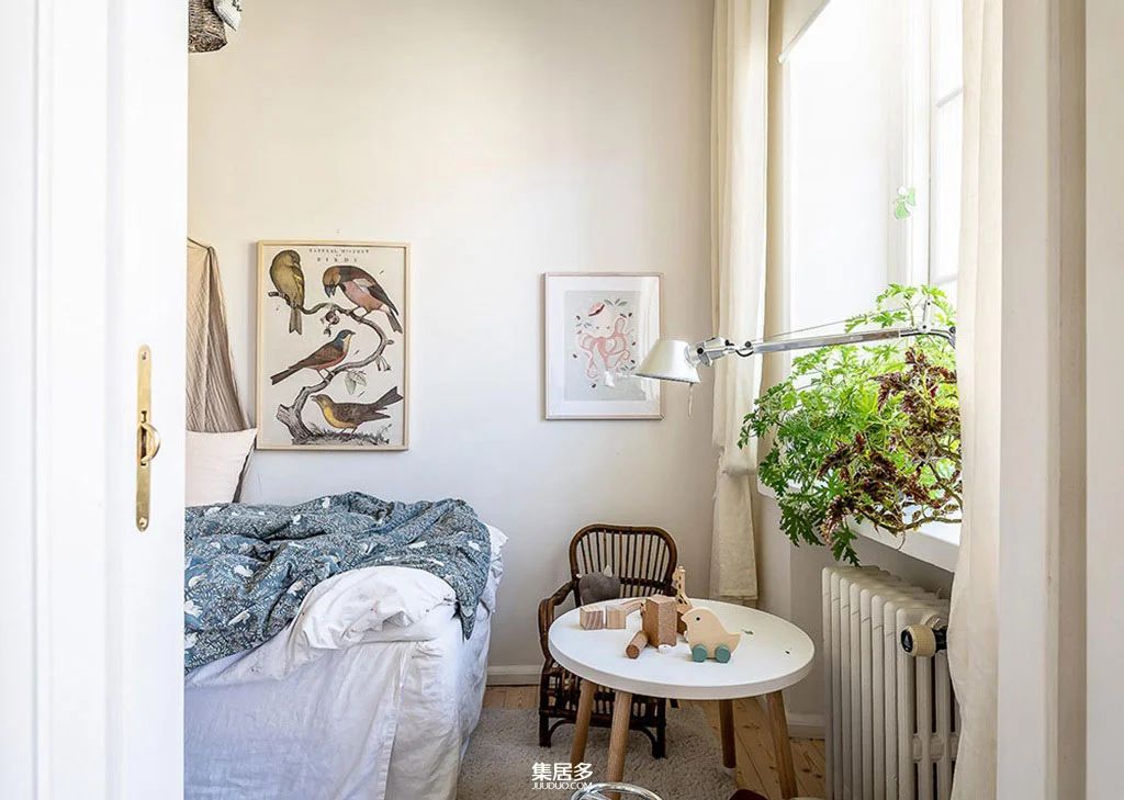 复古温暖明亮的斯堪的纳维亚公寓-33