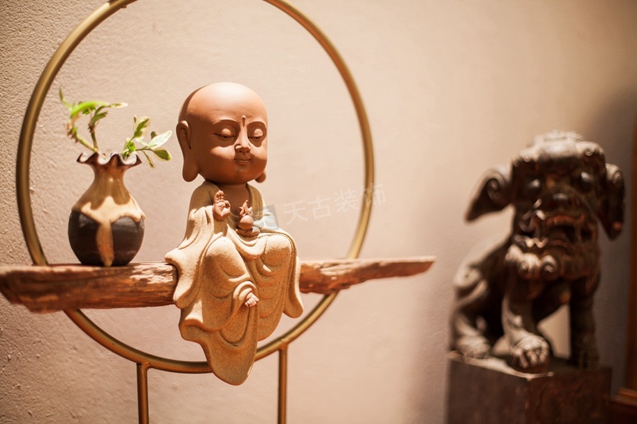 万科悦湾暖色中式家居设计-1