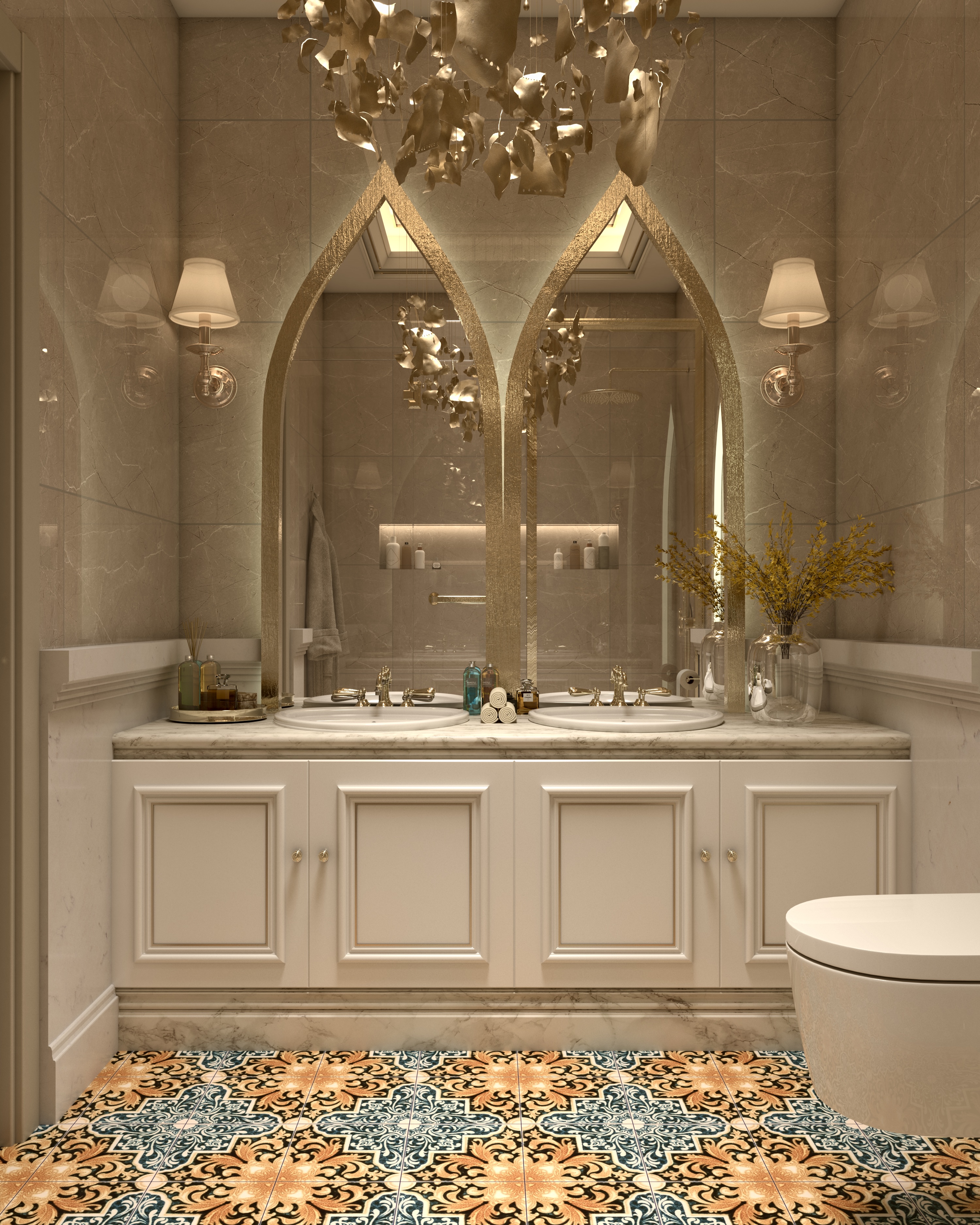 Marrakech-Inspired Villa - Dressing Room & Bathroom-4