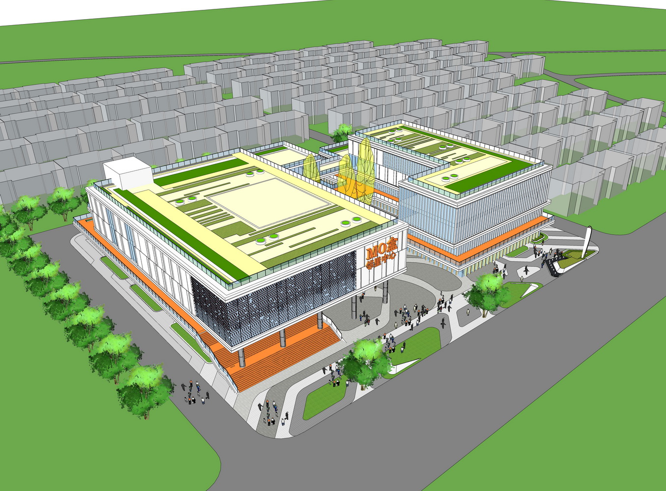 湖州市钟管镇邻里中心SU模型-9