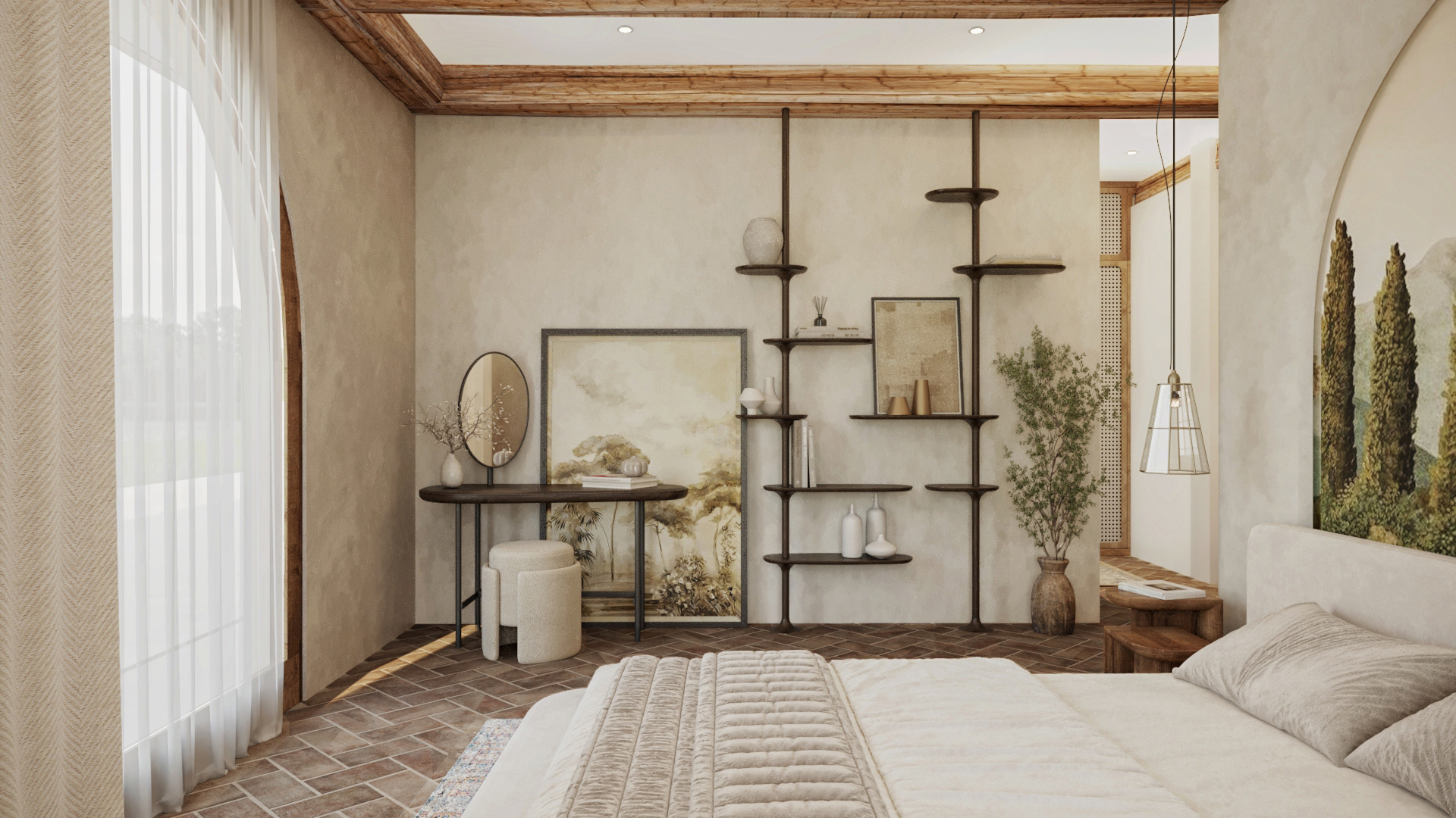 私人别墅卧室及步入式衣帽间设计-5