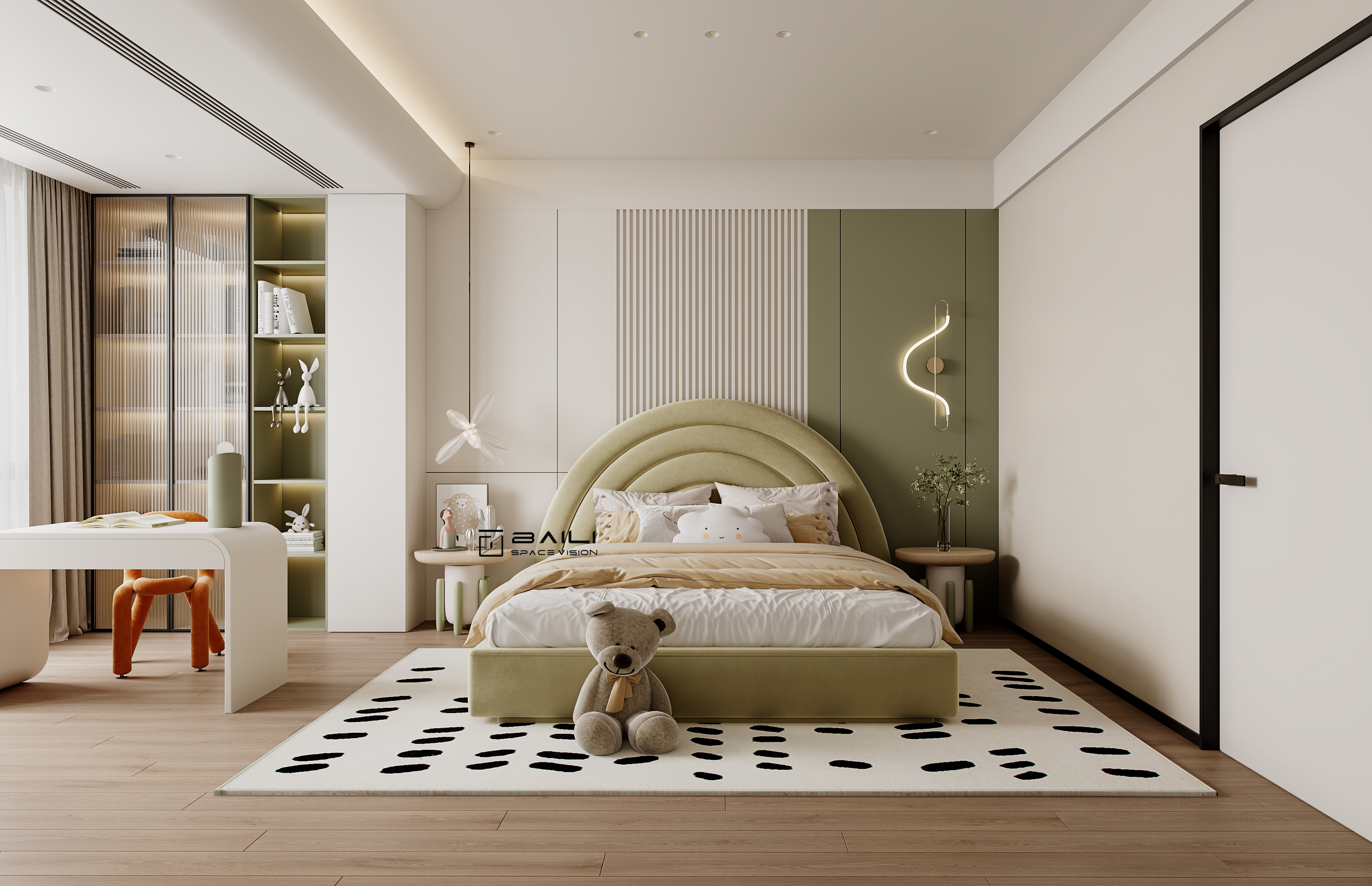 奶油风别墅全屋-15