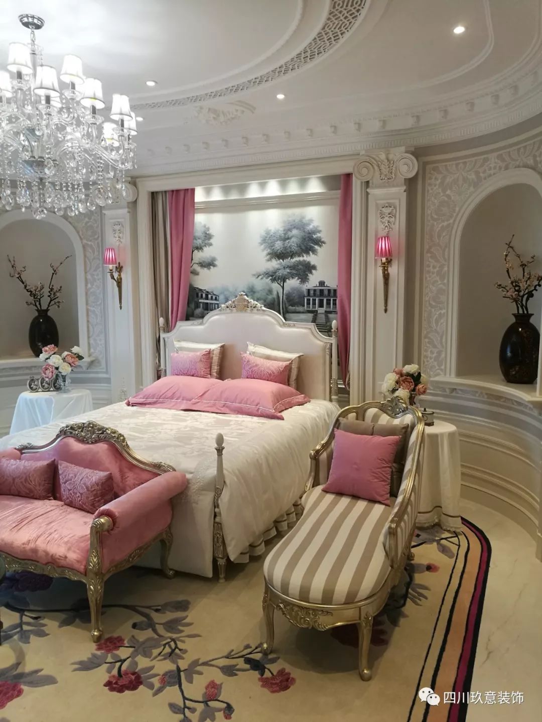 法式庄园“粉红佳人” | 玖意设计的西昌自建别墅-72