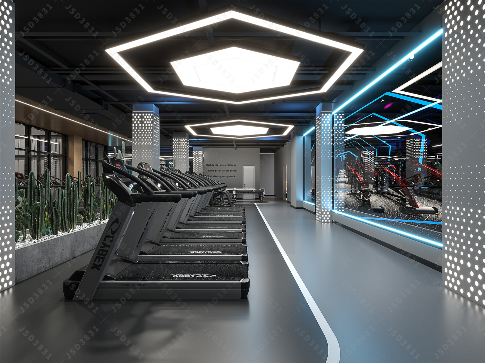 工业健身房设计,公司健身房设计,会所健身房设计-9