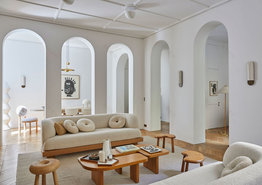 巴黎优雅自然风格公寓设计-1