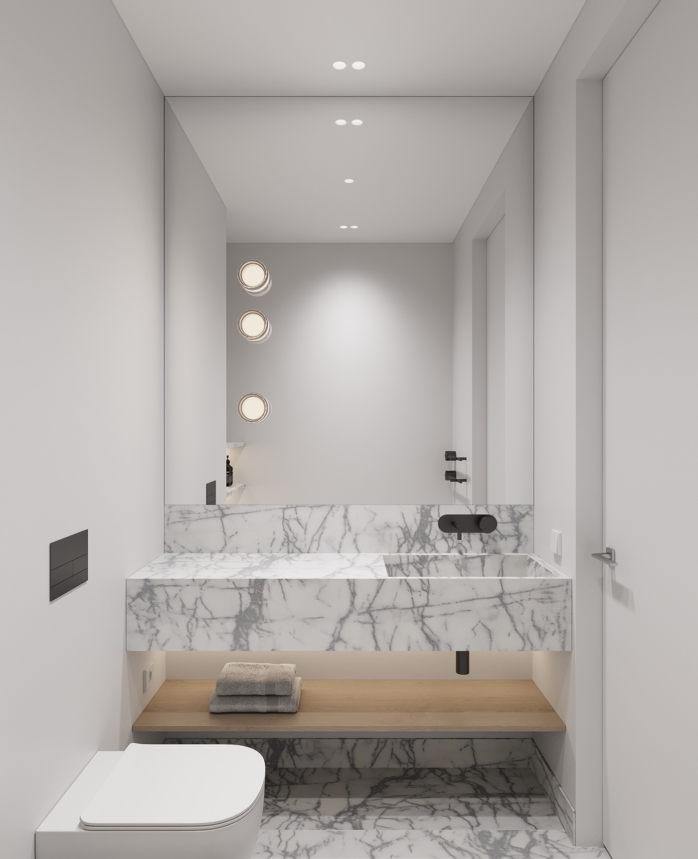 90㎡极简风公寓设计 这也太高级了吧-22