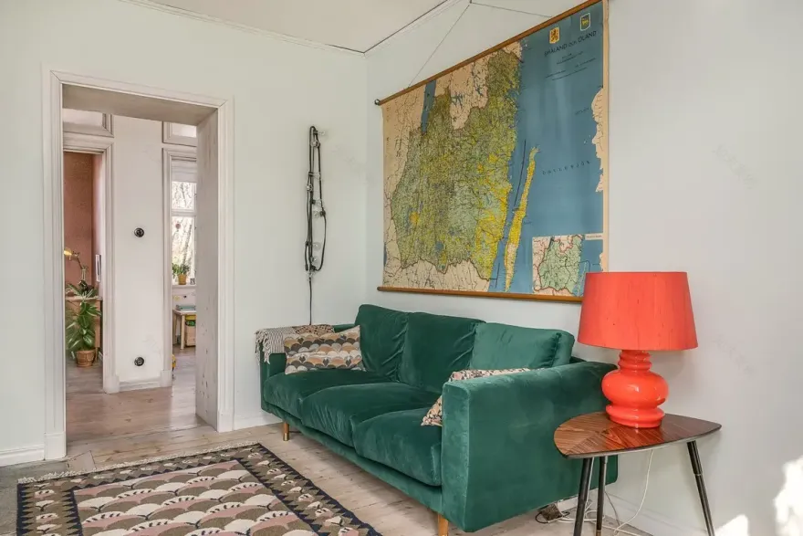 复古色彩的瑞典老屋厨房-11