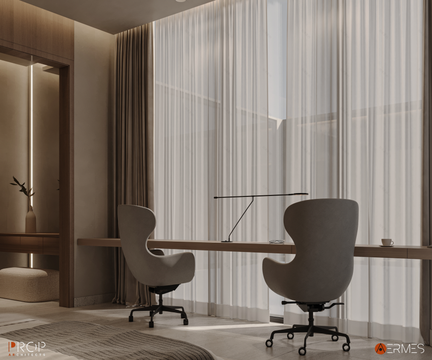 别墅室内装饰;别墅内部空间(结合常见语境,这里VILLA INTERIOR更可能指别墅的室内情况,比如室内装修、室内设计等方面,别墅室内装饰较符合常见表意,但别墅内部空间也可表达一定含义,若有具体场景信息可进一步精准翻译) 丨沙特阿拉伯吉赞丨PROP & AERMES ARCHITECTS-13