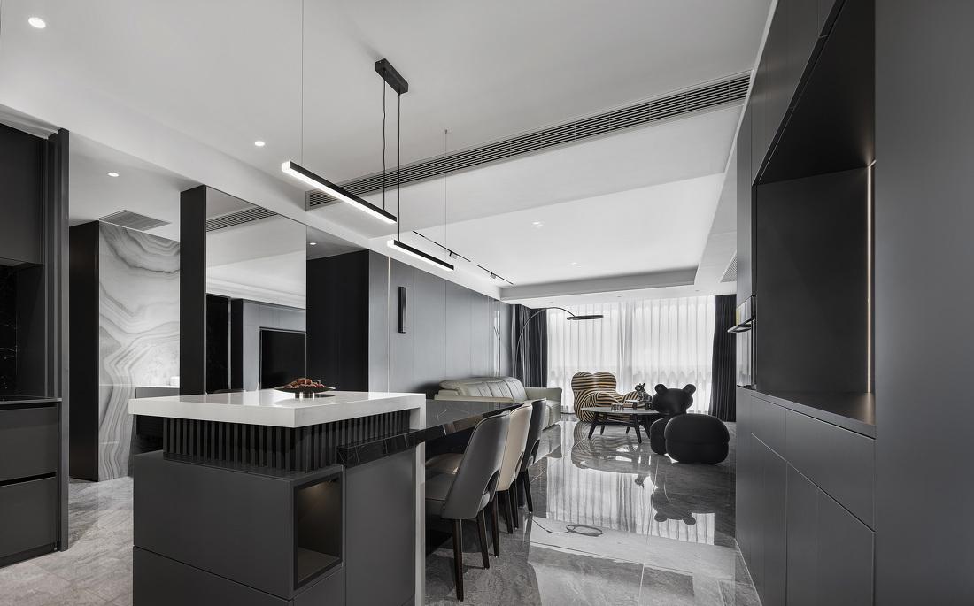 黑白琴键 - 融合硬朗与温柔的现代简约家居设计-14