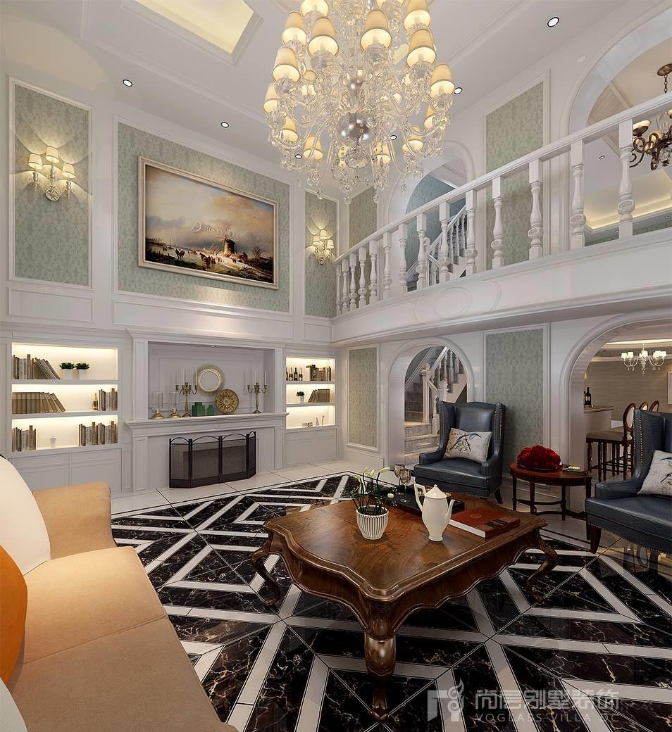 天津尚层设计-- 美式混搭风格别墅装修案例-4