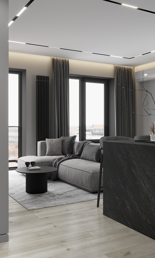 高级灰色系小空间公寓设计 超精致-6