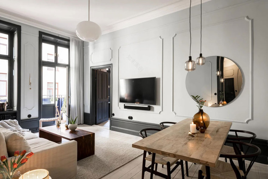 造型与对比:斯德哥尔摩的时尚公寓-1