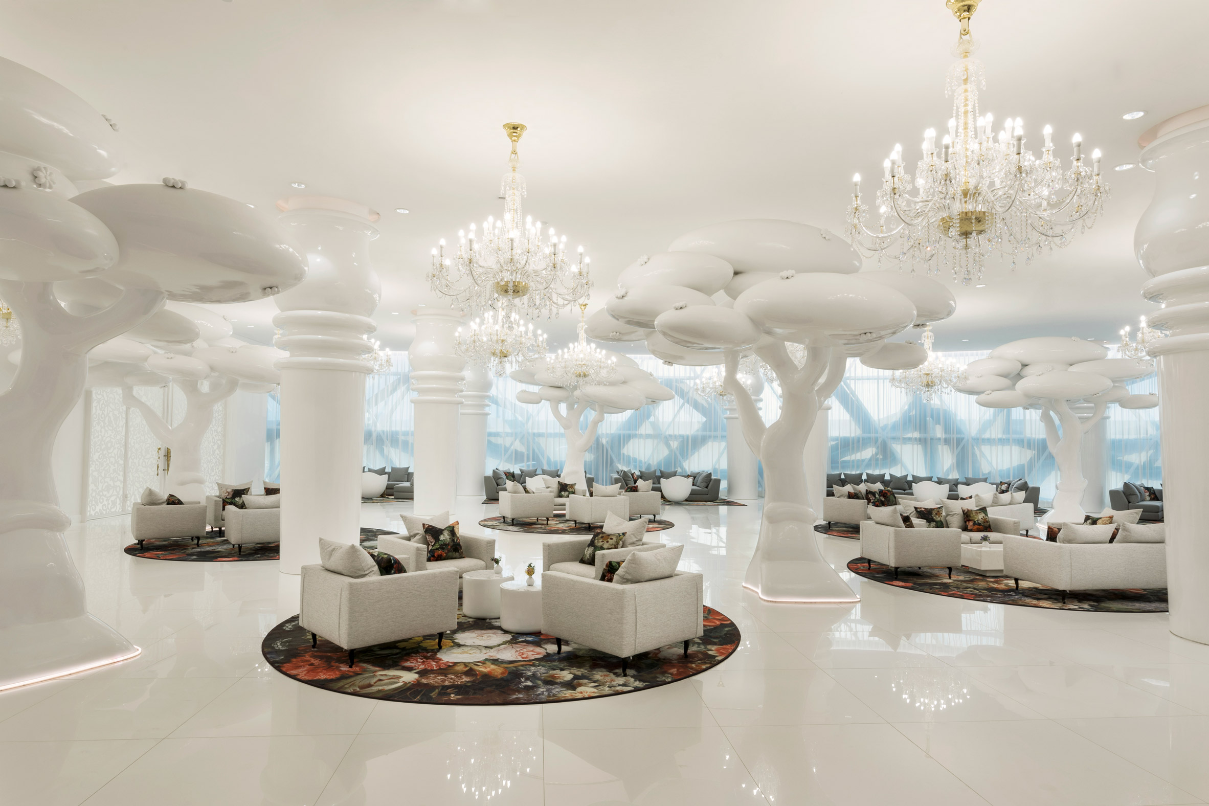 Marcel Wanders uses clashing patterns and oversized furniture for hotel-10