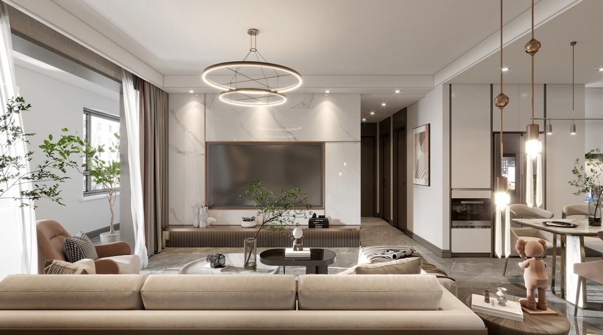 现代轻奢风格客餐厅-4