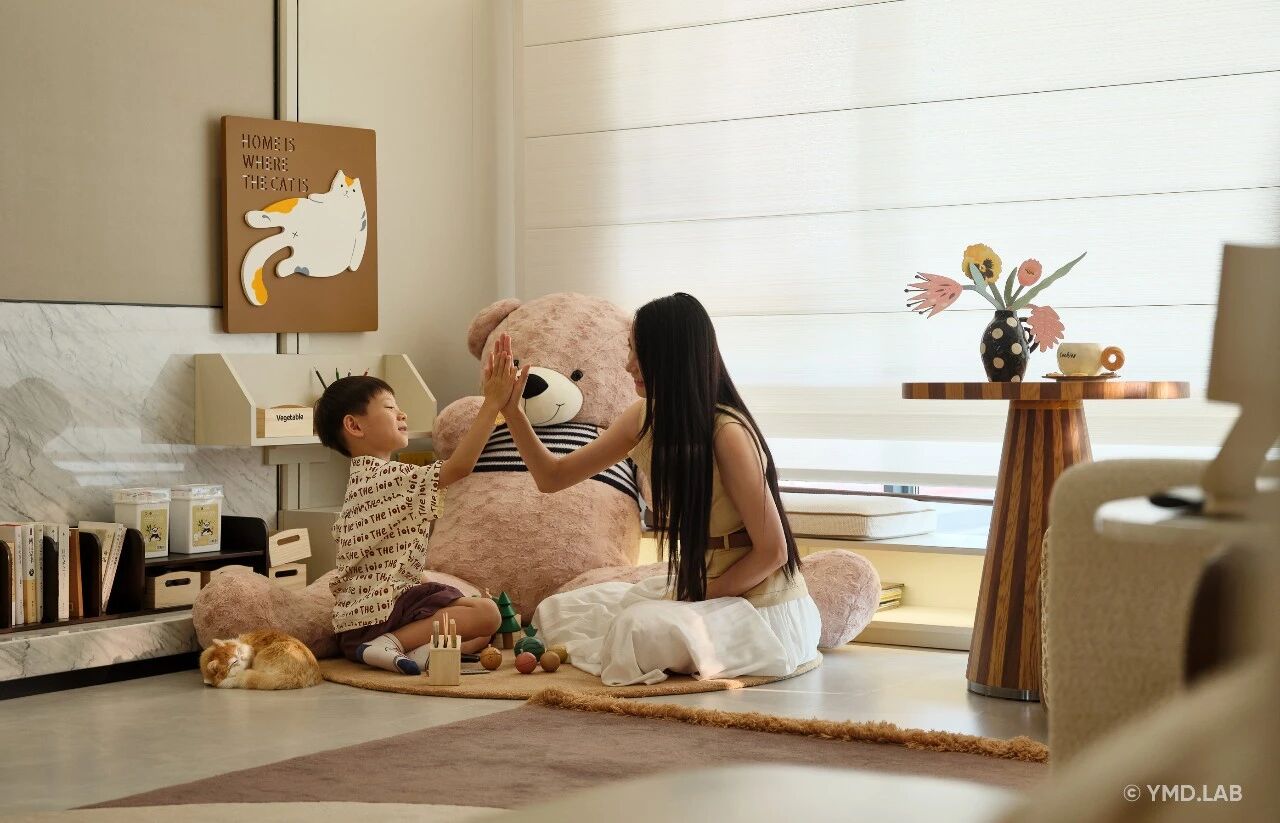 上海120m²奶油风亲子宅,凝固的温柔丨中国上海丨岳蒙设计-23