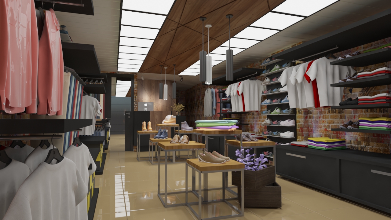 Interior design clothes shop-6