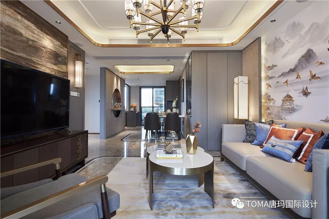 鹰潭星海湾新中式轻奢样板房设计-17