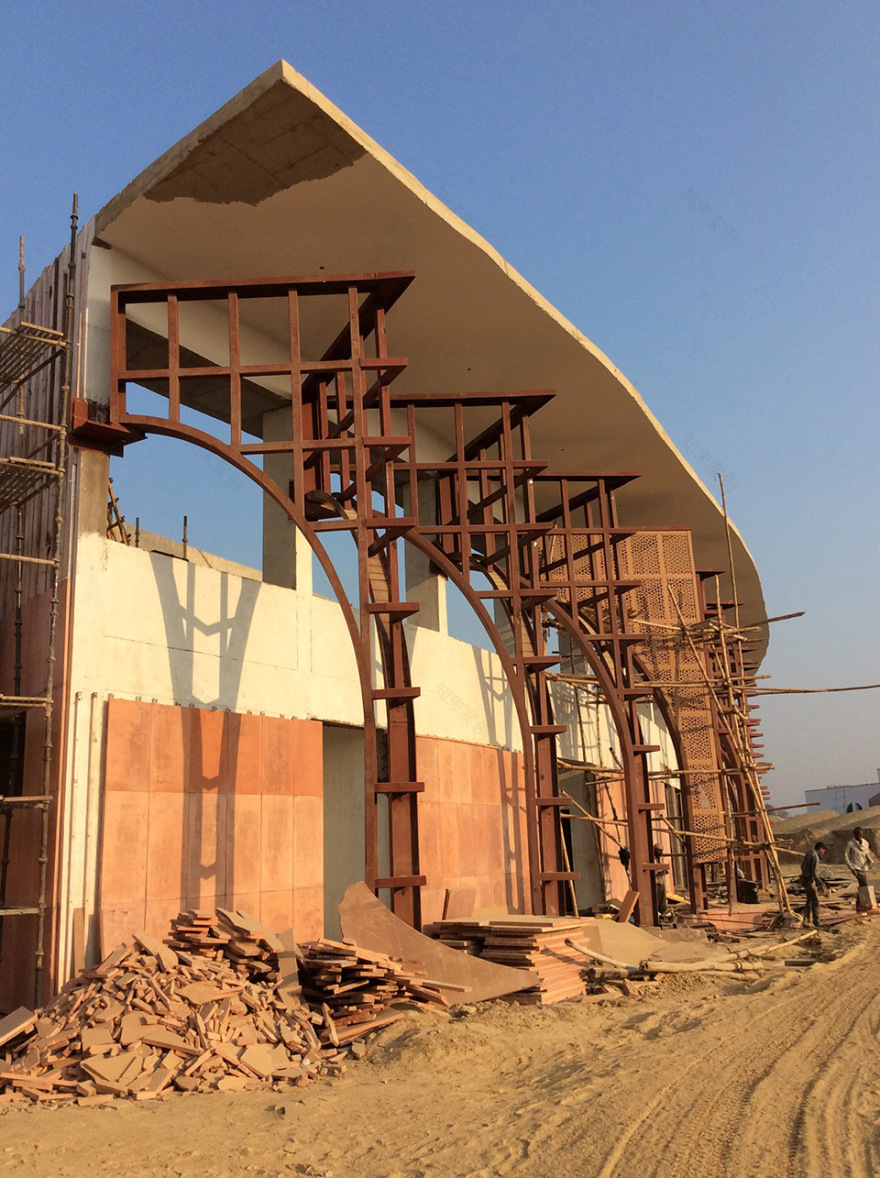 印度红拱螺旋城市市集-Avadh Shilpgram / Archohm Consults-79