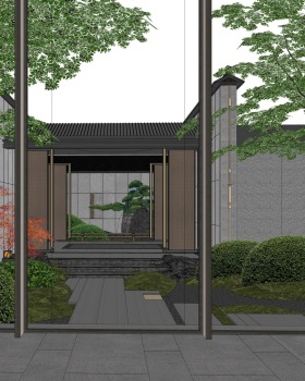 建发璞云新中式示范区景观SU模型