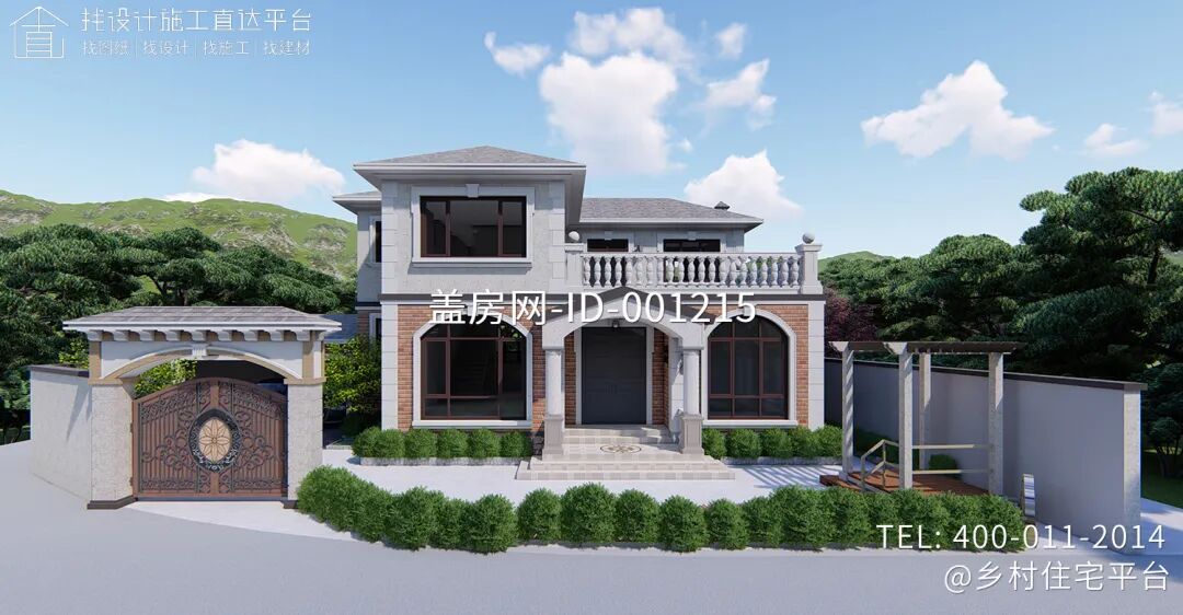 【设计师案例】土建参考造价44万，面宽18.3m×进深12.5m安徽安庆二层欧式别墅-29