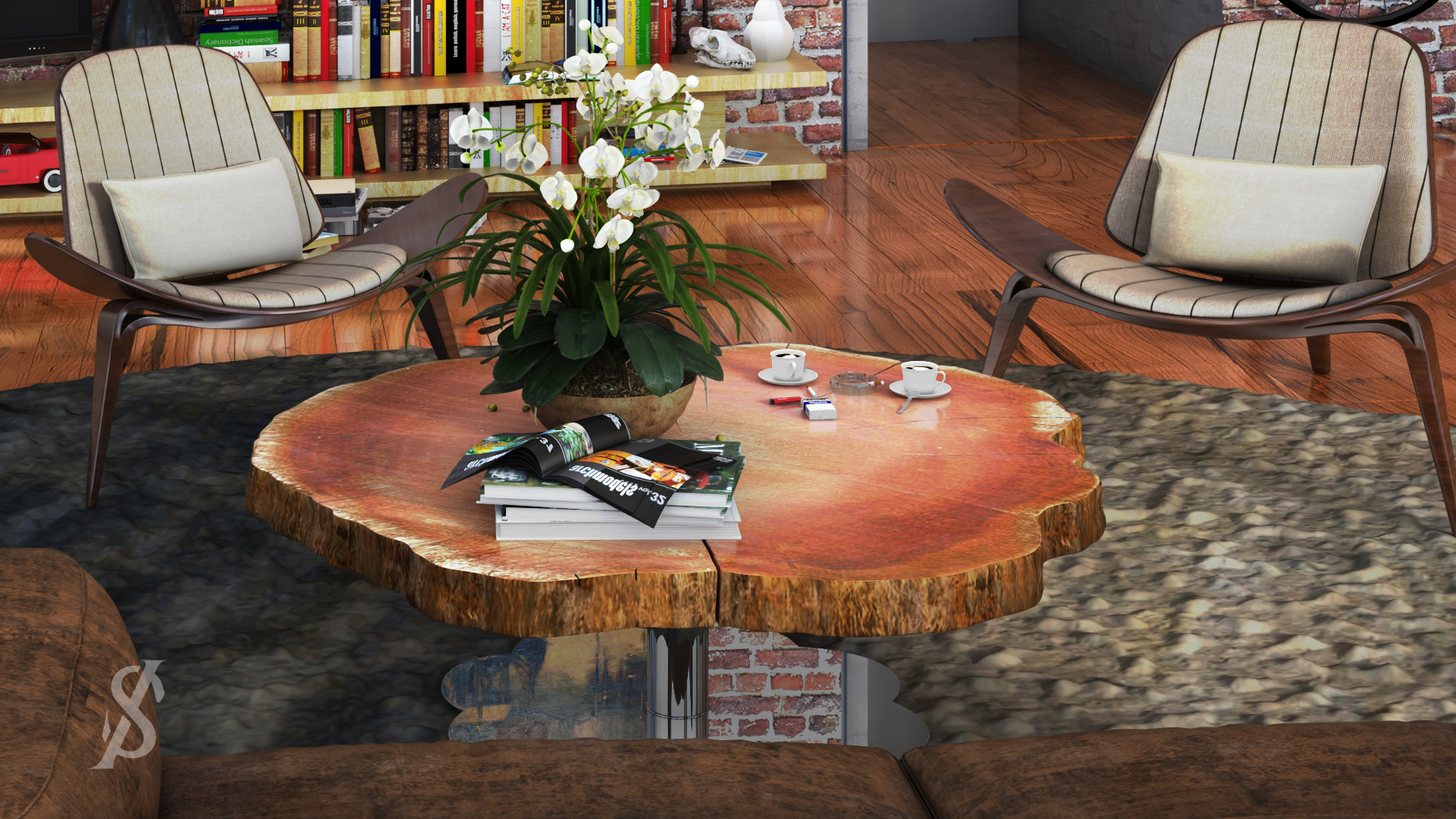 工业风客厅与餐厅设计-8