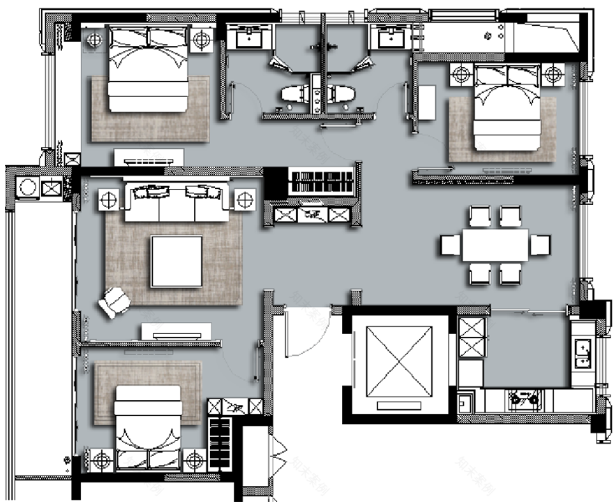 GLD绿檀设计作品 · 绿城·濮园项目125㎡样板间-32