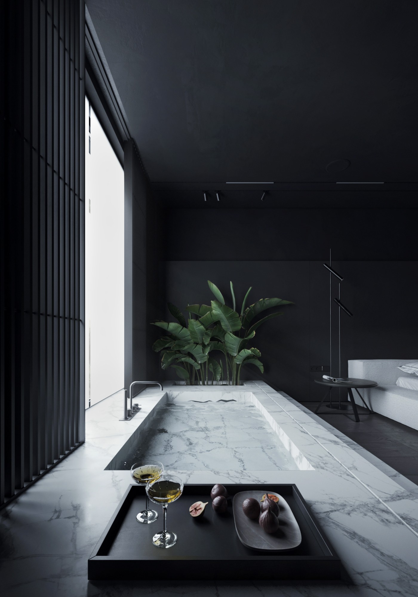 高级黑 极简别墅设计！-56