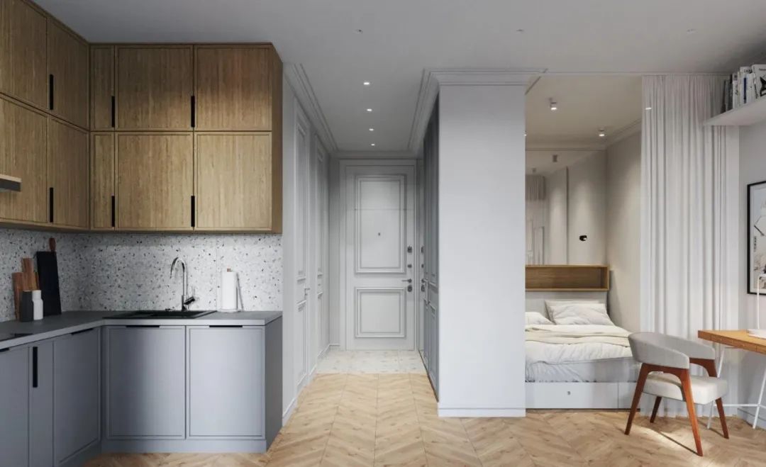 33㎡小宅设计丨Mary Sinelnikova-19