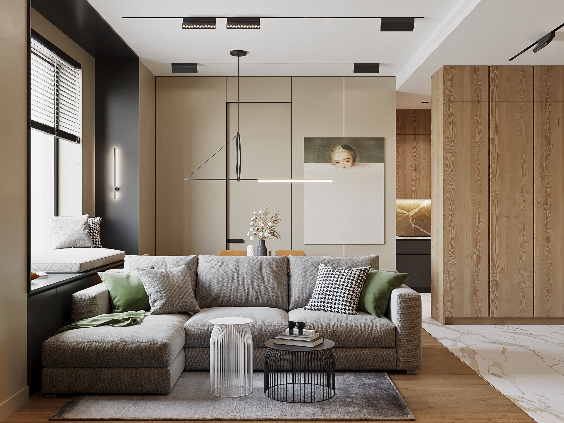 68㎡小空间公寓设计 打造出现代家居新时尚！-1