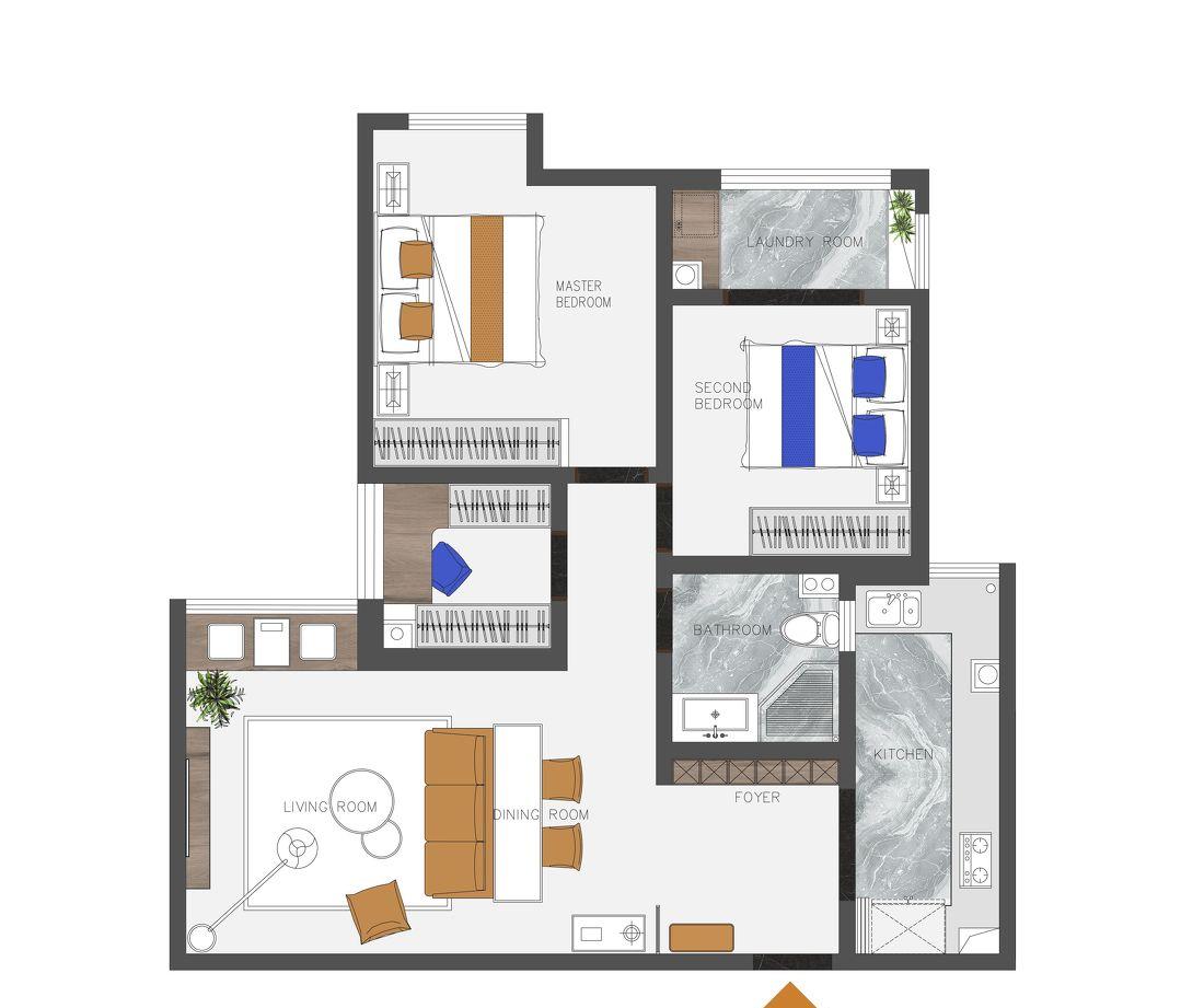 新婚夫妻现代风家居设计-6