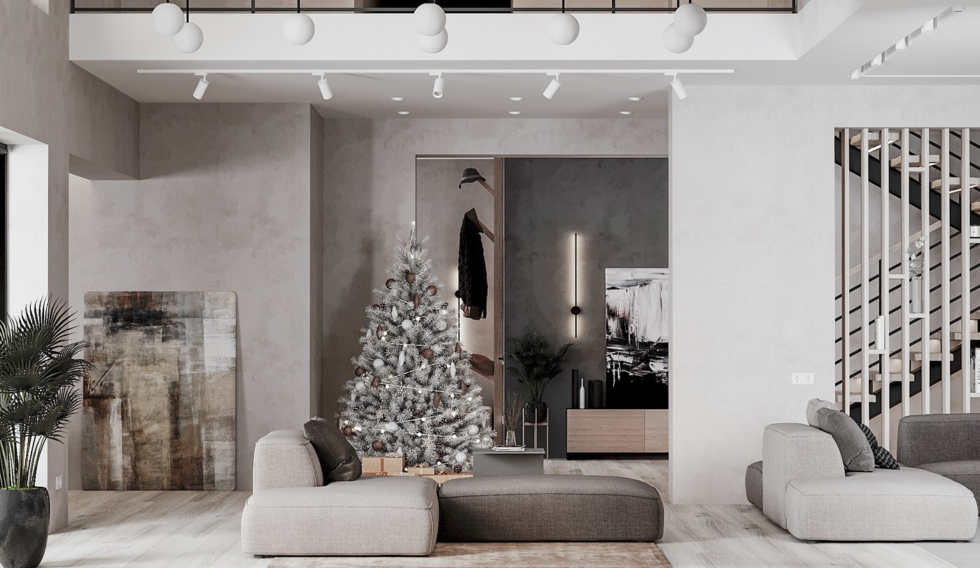 高级灰色系别墅设计 简约自然 超有格调！-12