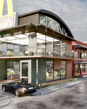A complex of restaurants and cafeterias