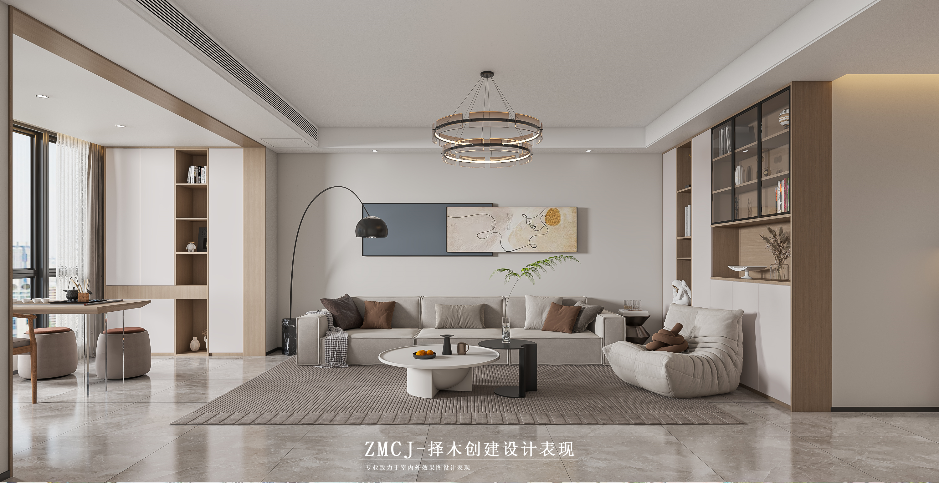 现代风格全屋案例—择木创建新晨效果图-0