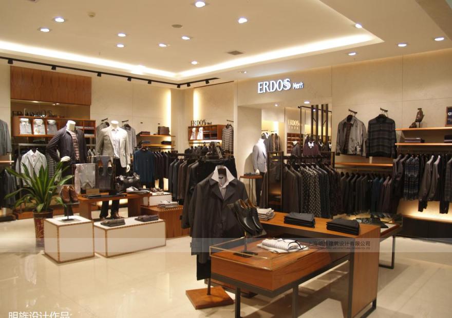 ERDOS 男装店,暖系灯光下的原木风情-8