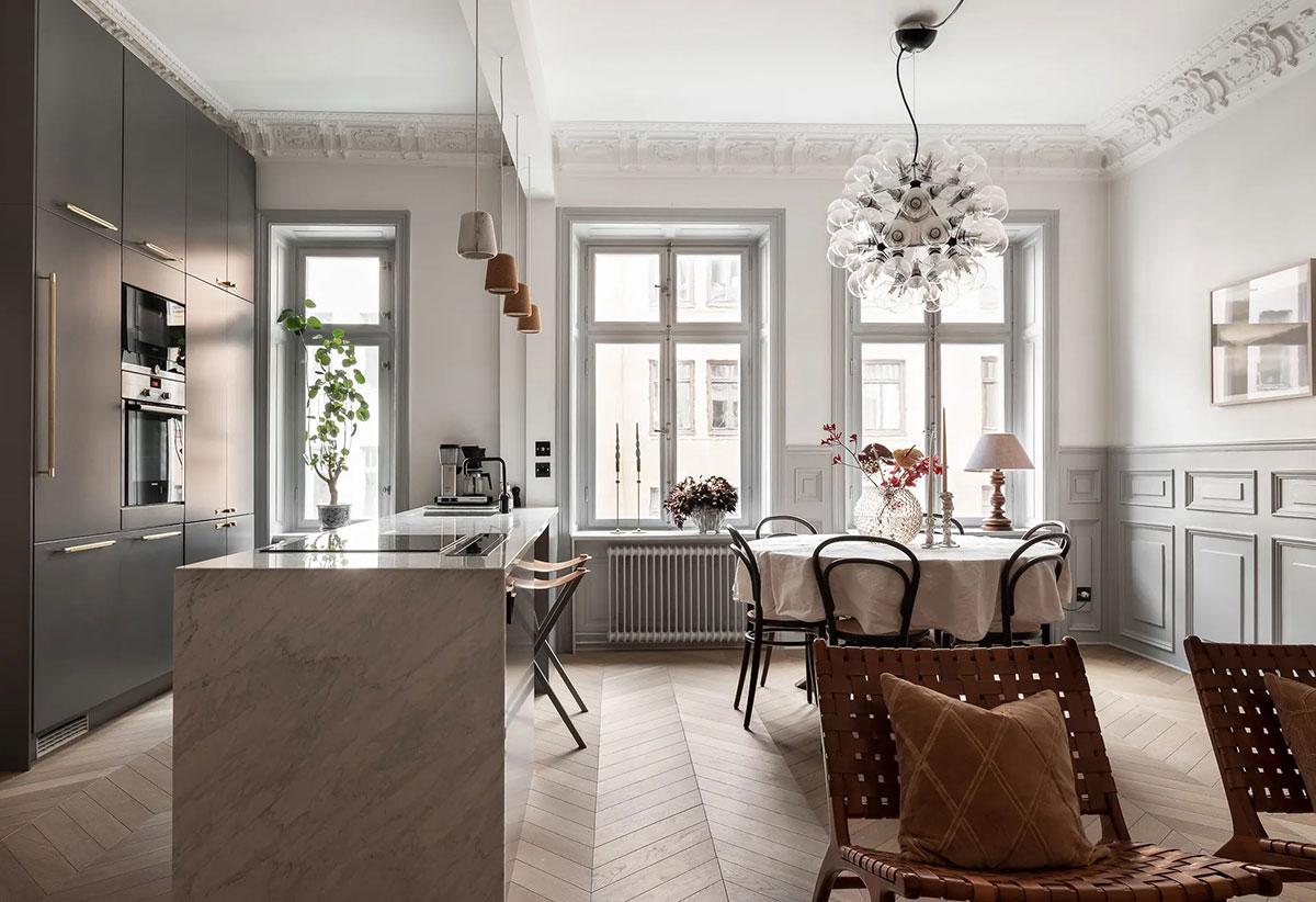 斯德哥尔摩现代古典风公寓设计-5