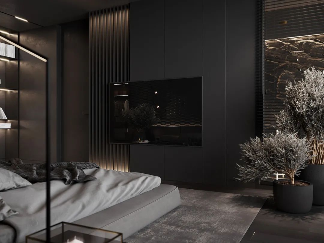 深色系卧室设计-4