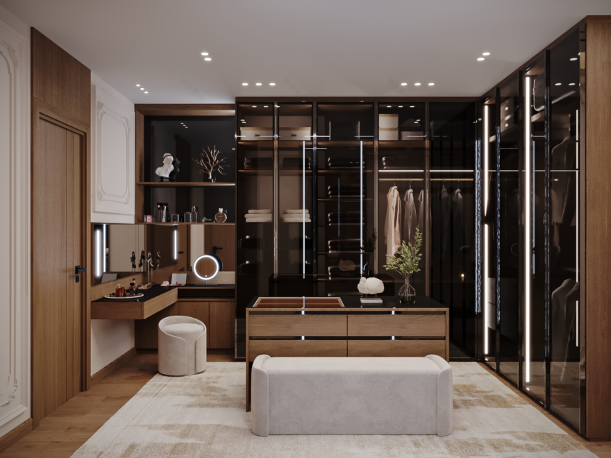 新古典卧室及更衣室设计-14