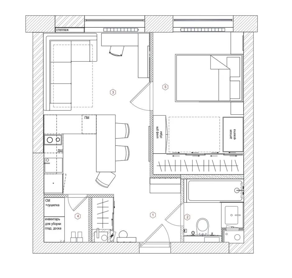 42㎡小宅变身多功能温馨空间丨Yana Grosheva-23