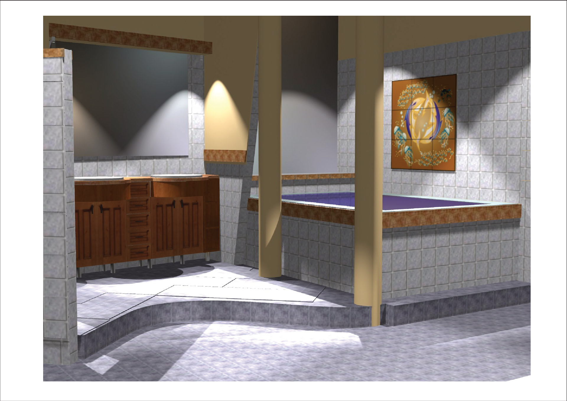 海洋风格卫生间墙面壁画设计丨案例作者（未明确姓名）-23