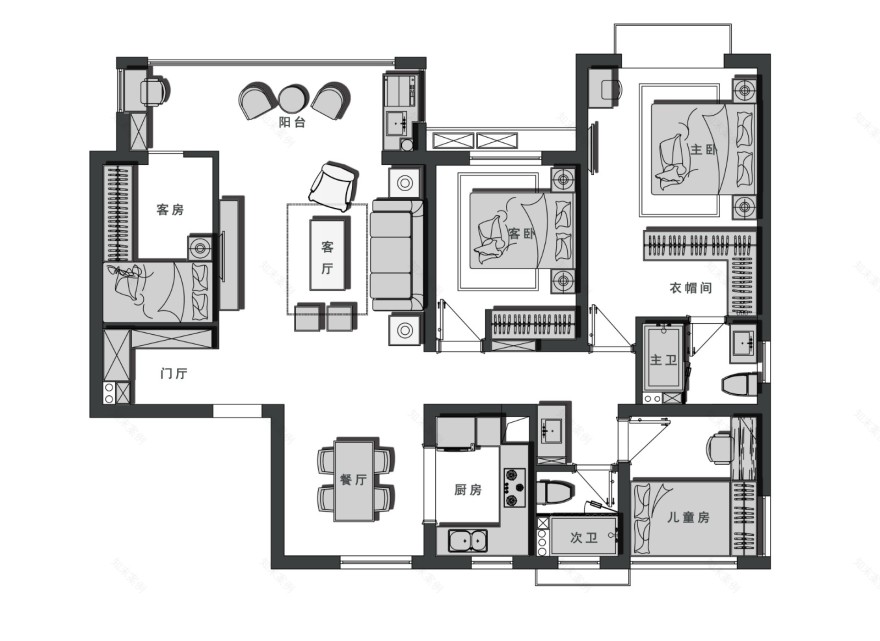 南京青设空间设计 | 140㎡简约舒适住宅-4