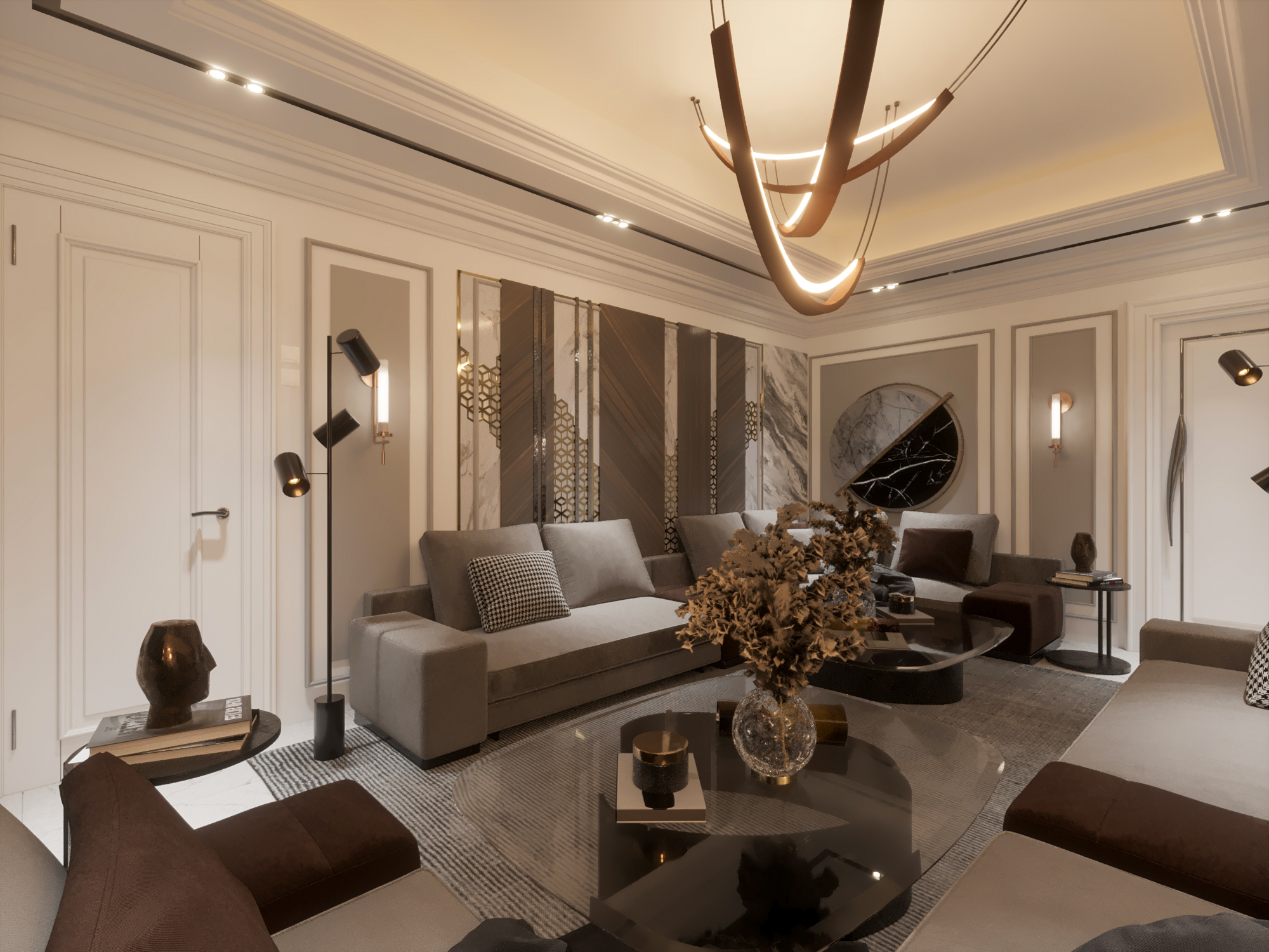 Neo Classic Womna Living Room Villa 180 Meter-4