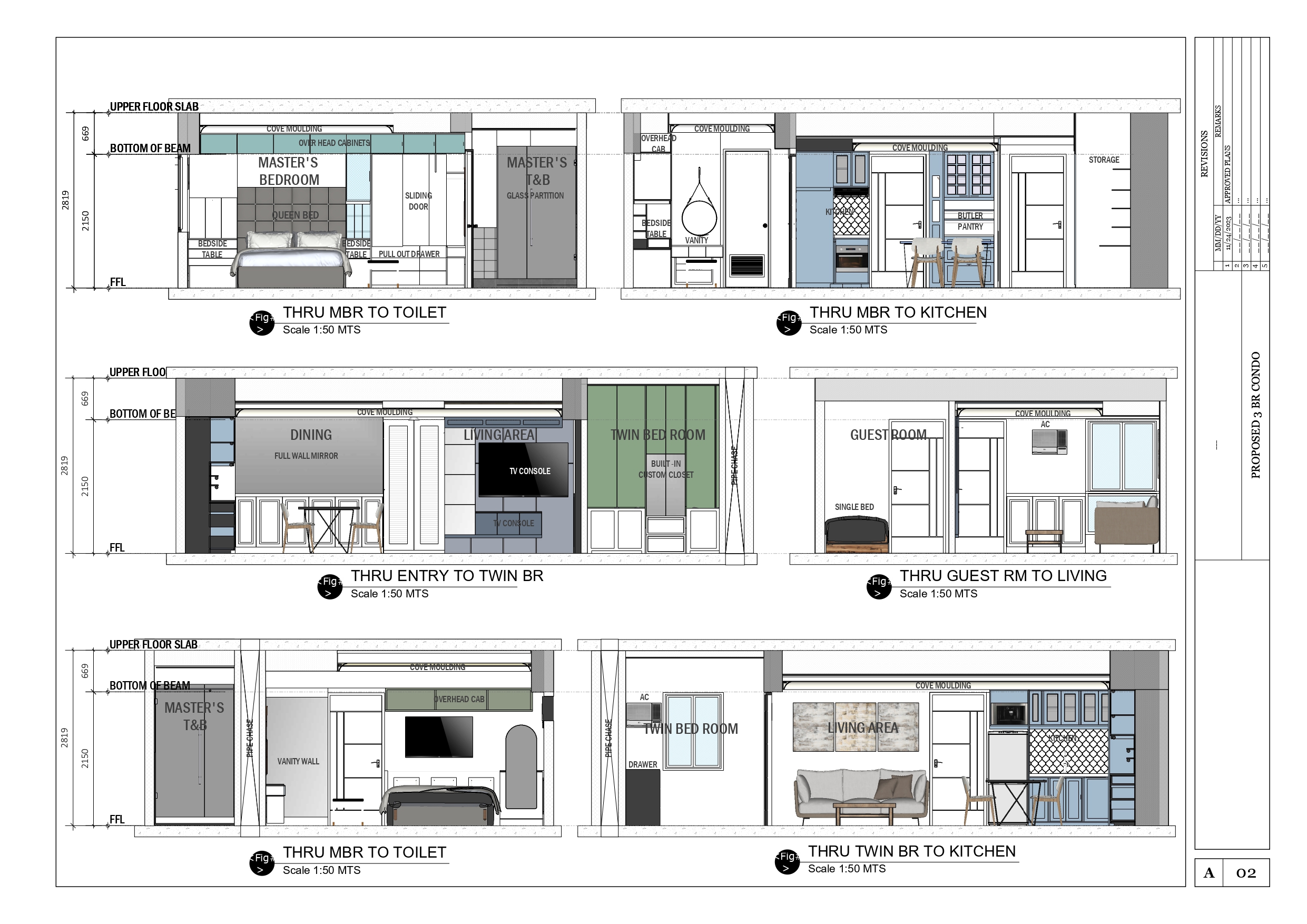 3 bedroom full interior fitout-1