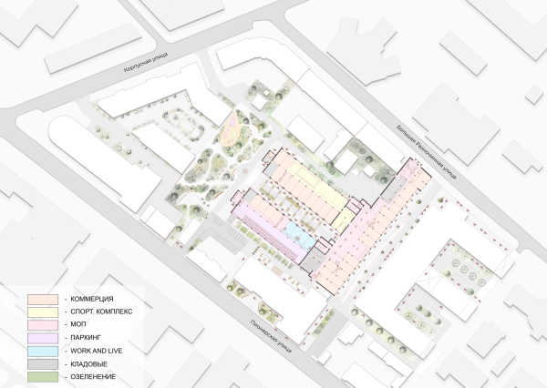 改造“Красное знамя”纺织厂为多功能综合体及庭院规划丨Липгарт Архитектс,ХВОЯ-55