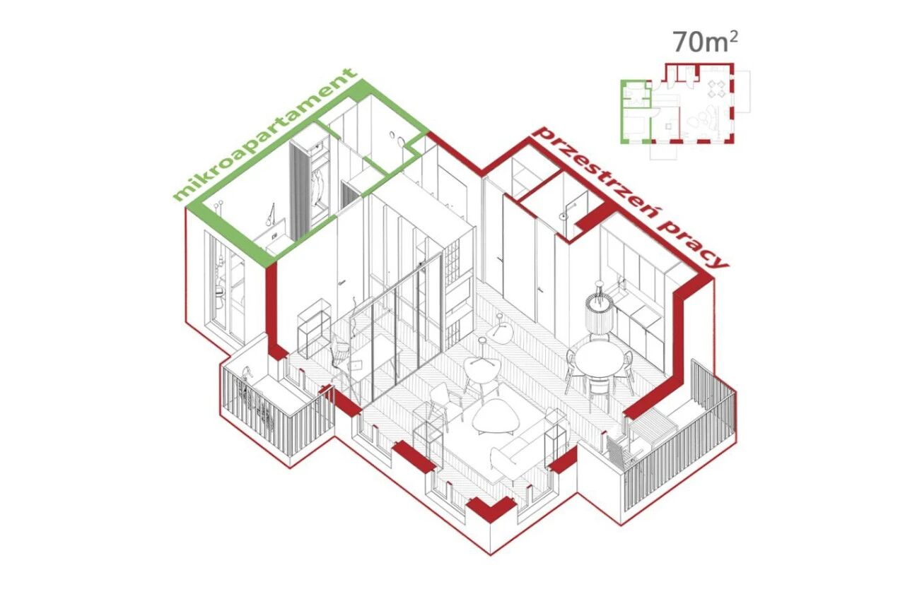 男子70㎡小宅设计丨Hybrydowe BXB-24