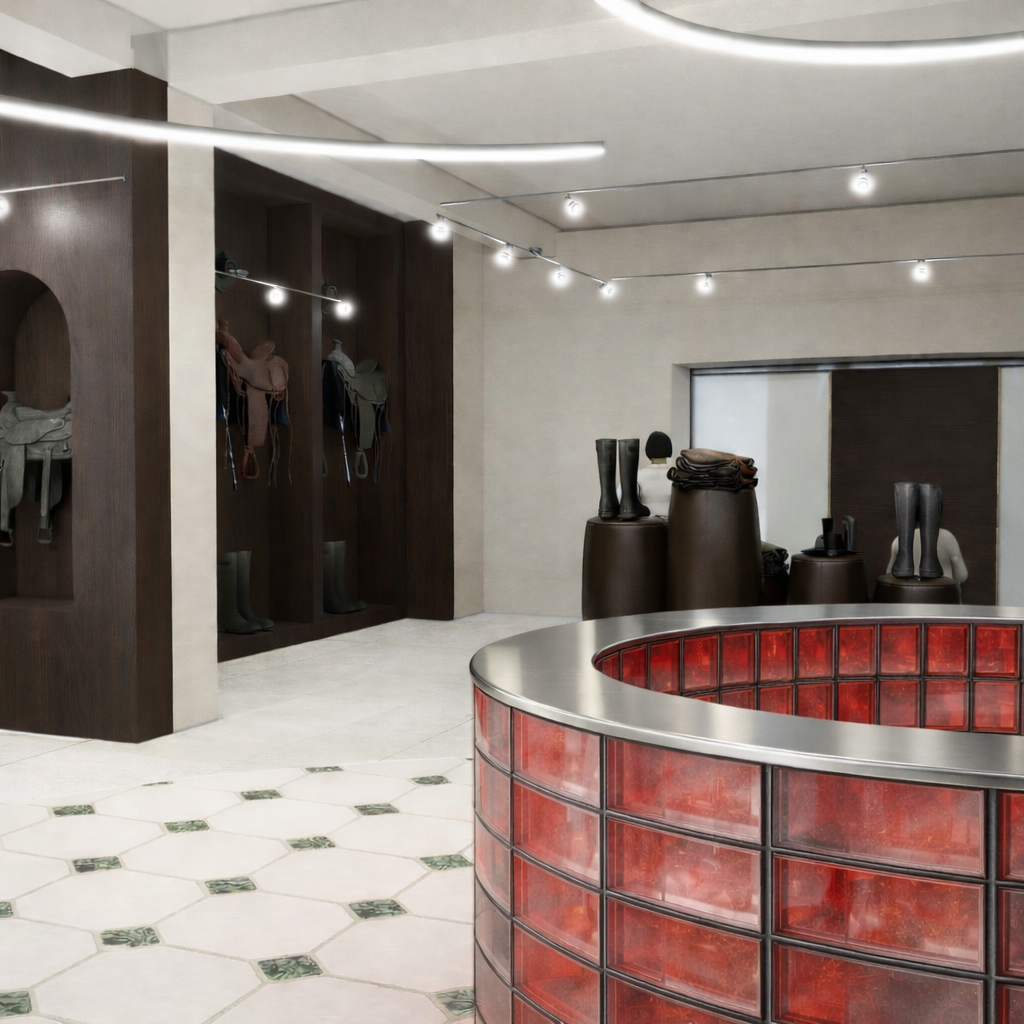 Designed an equestrian sports store interior concept 3D-4