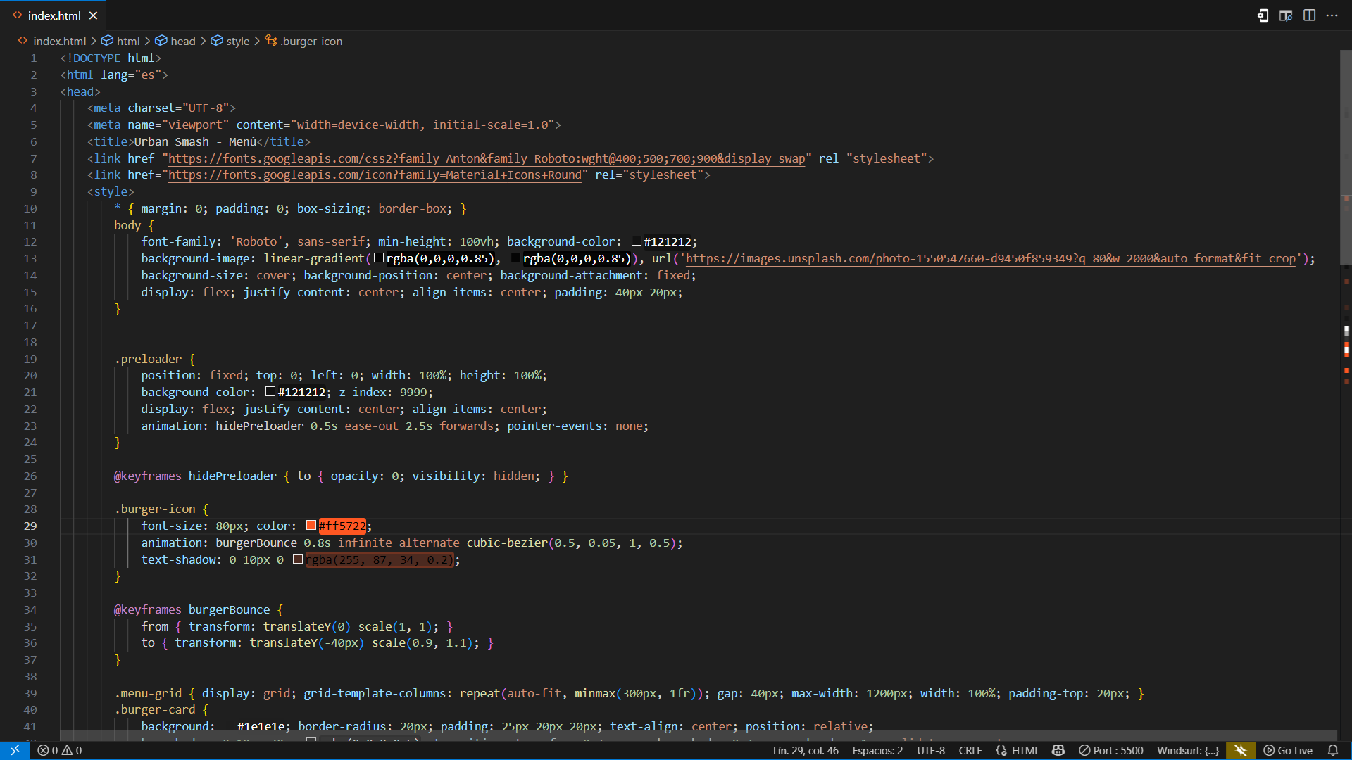 UI Concept – Menú Digital Urban Smash-9