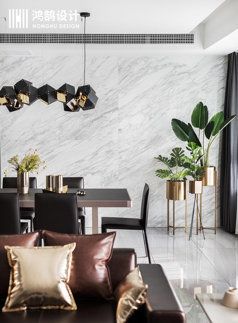 鸿鹄设计上海轻奢平层,精致细节呈现品质生活-8