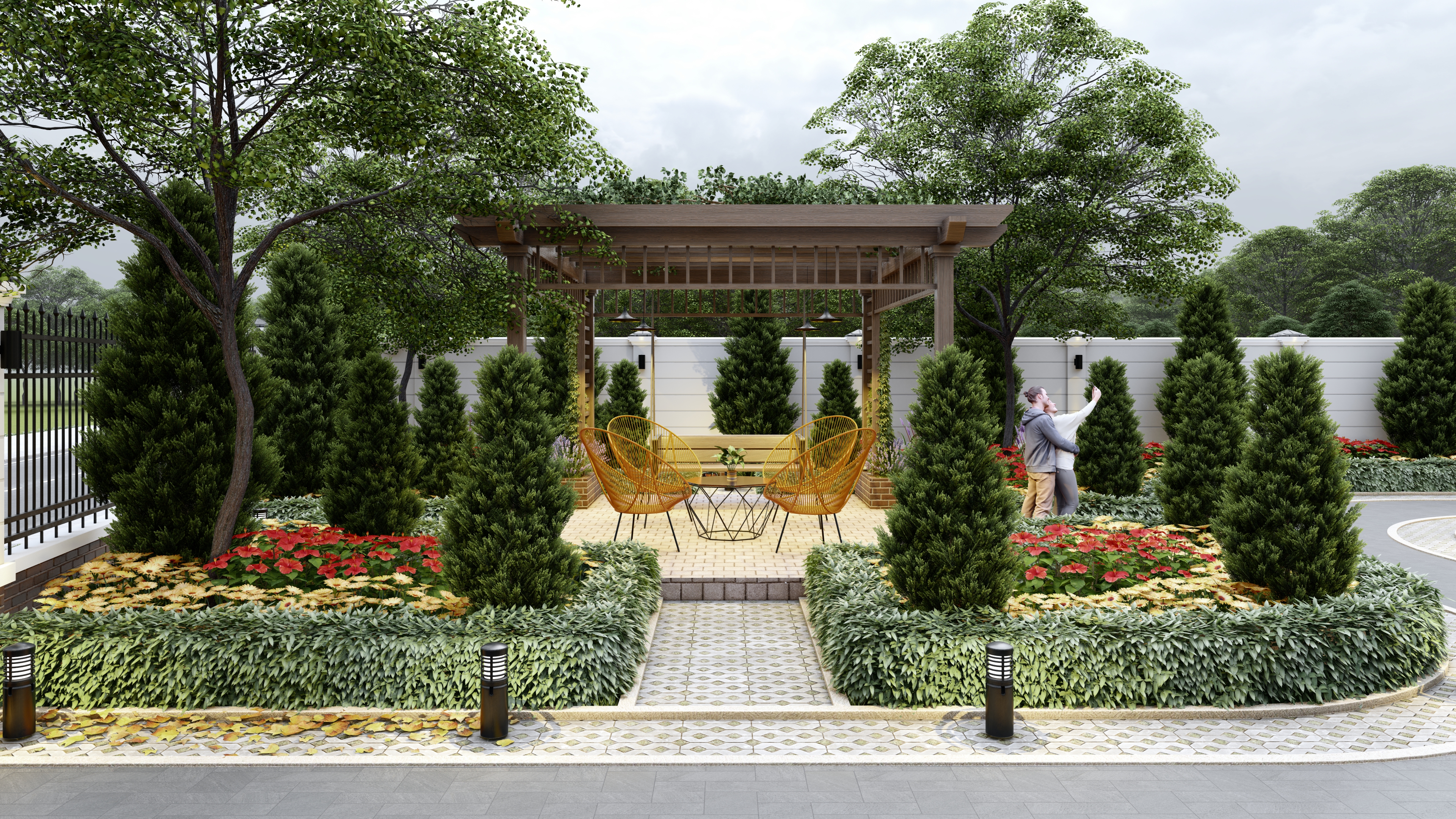 NHÀ VƯỜN NGHỈ DƯỞNG 14X21 - PHONG CÁCH VILLA KIỂU MĨ-4