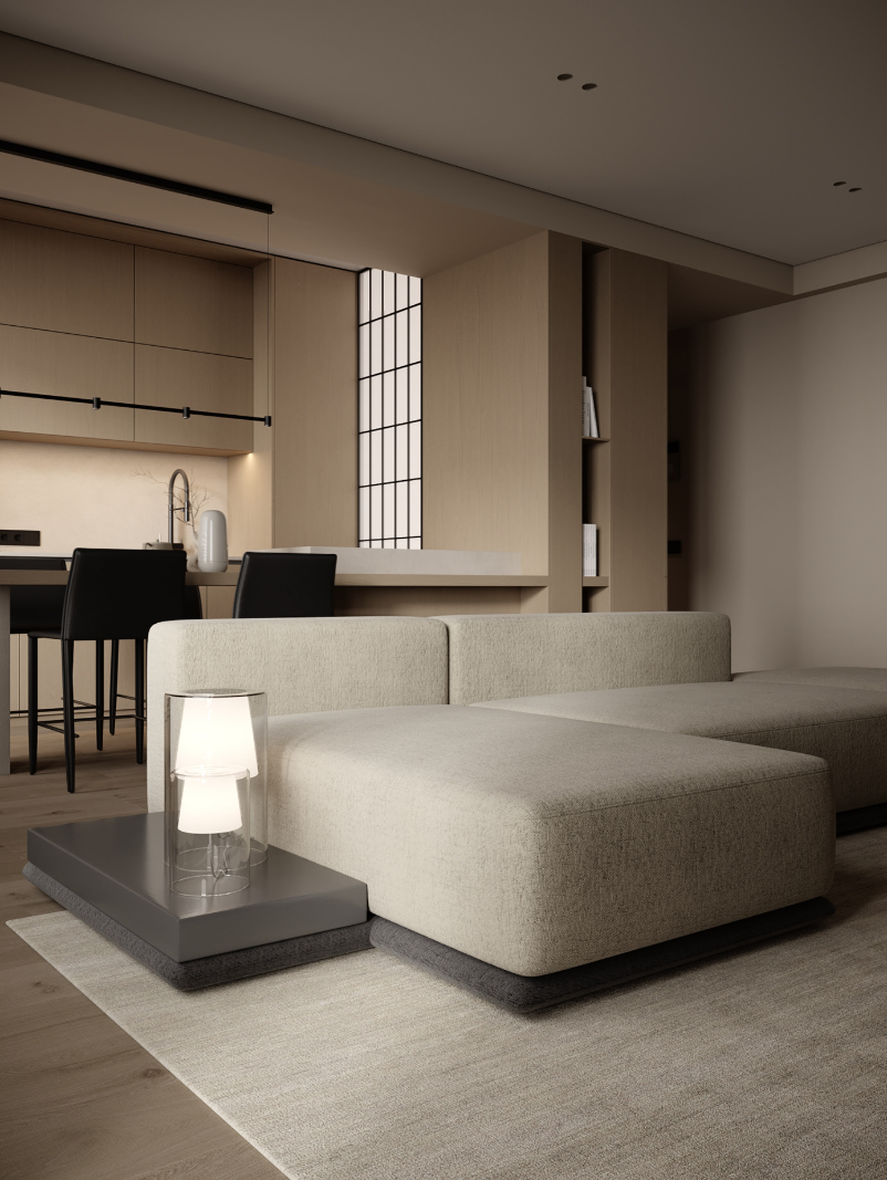 86㎡ 极简原木 温馨住宅-1